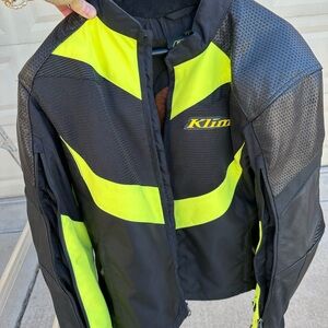 Klim Black and Neon Yellow Motorcycle Jacket